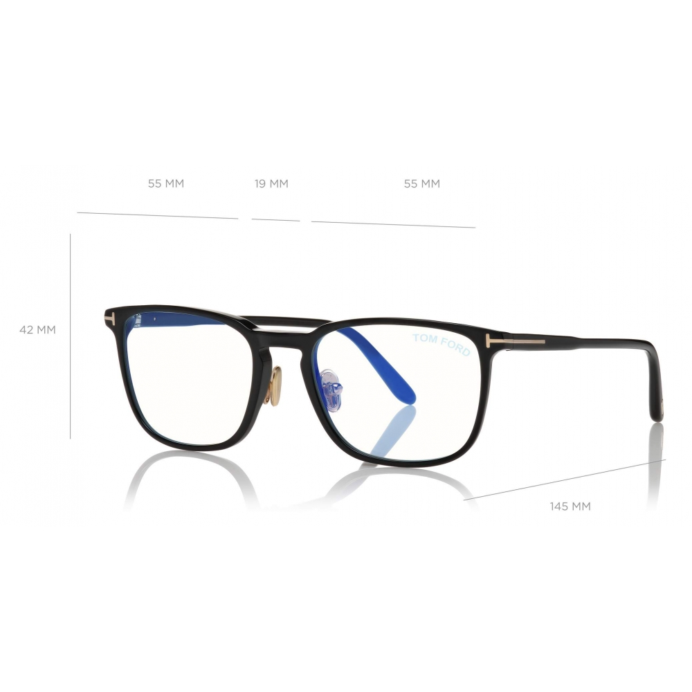 Tom Ford - Classic Rectangular Blue Block Optical Glasses - Black -  FT5699-B - Optical Glasses - Tom Ford Eyewear - Avvenice