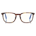 Tom Ford - Classic Rectangular Blue Block Optical Glasses - Dark Havana - FT5699-B - Optical Glasses - Tom Ford Eyewear