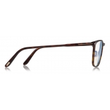 Tom Ford - Classic Rectangular Blue Block Optical Glasses - Dark Havana - FT5699-B - Optical Glasses - Tom Ford Eyewear