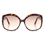 Tom Ford - Chiara Sunglasses - Occhiali da Sole a Farfalla - Havana Scuro - FT0919 - Occhiali da Sole - Tom Ford Eyewear