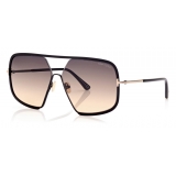 Tom Ford - Warren Sunglasses - Occhiali da Sole a Squadrati - Nero - FT0867 - Occhiali da Sole - Tom Ford Eyewear