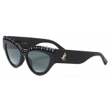 Jimmy Choo - Sonja - Black Cat-Eye Sunglasses with Jet Black Pearls - Jimmy Choo Eyewear