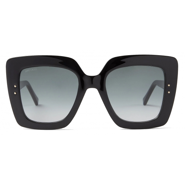 Jimmy Choo - Auri - Black Square-Frame Sunglasses with Glitter - Jimmy Choo Eyewear