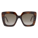 Jimmy Choo - Auri - Dark Havana Square-Frame Sunglasses with Glitter - Jimmy Choo Eyewear