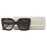 Jimmy Choo - Auri - Dark Havana Square-Frame Sunglasses with Glitter - Jimmy Choo Eyewear