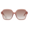 Jimmy Choo - Rella - Opal-Nude Square-Frame Sunglasses with JC Emblem and Studs - Jimmy Choo Eyewear