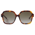Jimmy Choo - Rella - Brown Havana Square-Frame Sunglasses with JC Emblem and Studs - Jimmy Choo Eyewear