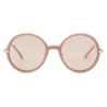 Jimmy Choo - Ema - Occhiali da Sole Rotondi Color Nude con Glitter - Jimmy Choo Eyewear