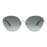 Jimmy Choo - Marilia - Rose Gold Cat-Eye Sunglasses with Grey Shaded Lenses and Glitter Temples - Jimmy Choo Eyewear