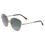 Jimmy Choo - Marilia - Rose Gold Cat-Eye Sunglasses with Grey Shaded Lenses and Glitter Temples - Jimmy Choo Eyewear