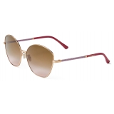 Jimmy Choo - Marilia - Copper Gold Cat-Eye Sunglasses with Brown and Pink Shaded Lenses - Jimmy Choo Eyewear