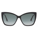 Jimmy Choo - Seba - Black Round-Frame Sunglasses with Crystal Embellishment - Jimmy Choo Eyewear