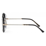 Jimmy Choo - Ema - Black Round-Frame Sunglasses with Glitter - Jimmy Choo Eyewear