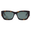 Jimmy Choo - Cami - Dark Havana Square-Frame Sunglasses with Green JC Emblem - Jimmy Choo Eyewear