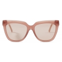 Jimmy Choo - Julieka - Opal-Nude Square-Frame Sunglasses with JC Emblem and Studs - Jimmy Choo Eyewear