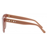 Jimmy Choo - Julieka - Opal-Nude Square-Frame Sunglasses with JC Emblem and Studs - Jimmy Choo Eyewear