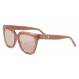 Jimmy Choo - Julieka - Occhiali da Sole Quadrati Color Opal-Nude con logo JC e Borchie - Jimmy Choo Eyewear