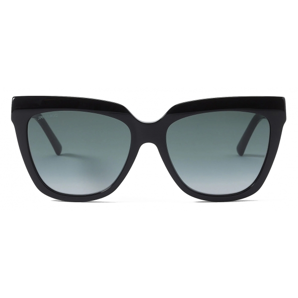 Jimmy Choo - Julieka - Black Square-Frame Sunglasses with JC Emblem and ...