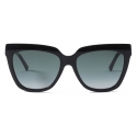 Jimmy Choo - Julieka - Black Square-Frame Sunglasses with JC Emblem and Studs - Jimmy Choo Eyewear