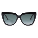 Jimmy Choo - Julieka - Occhiali da Sole Quadrati Neri con logo JC e Borchie - Jimmy Choo Eyewear