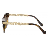 Miu Miu - Miu Miu Logo Sunglasses - Cat Eye - Tortoiseshell Honey - Sunglasses - Miu Miu Eyewear