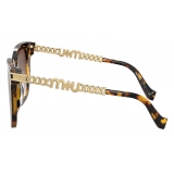 Miu Miu - Miu Miu Logo Sunglasses - Square - Tortoiseshell Honey - Sunglasses - Miu Miu Eyewear