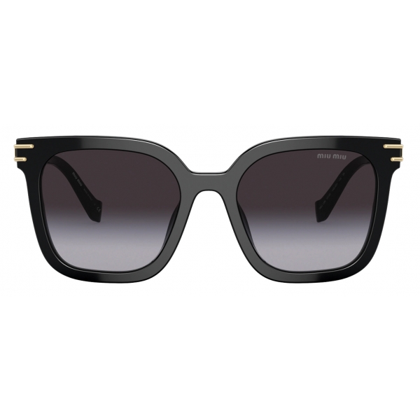 Miu Miu - Miu Miu Logo Sunglasses - Square - Black - Sunglasses - Miu Miu Eyewear