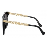 Miu Miu - Miu Miu Logo Sunglasses - Square - Black - Sunglasses - Miu Miu Eyewear