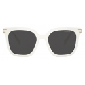 Miu Miu - Miu Miu Logo Sunglasses - Square - Talc - Sunglasses - Miu Miu Eyewear