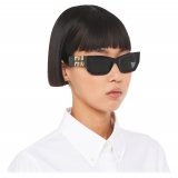 Miu Miu - Occhiali Miu Miu Eyewear Collection - Rettangolare - Nero - Occhiali da Sole - Miu Miu Eyewear