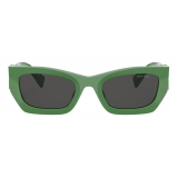 Miu Miu - Occhiali Miu Miu Eyewear Collection - Rettangolare - Verde Menta - Occhiali da Sole - Miu Miu Eyewear