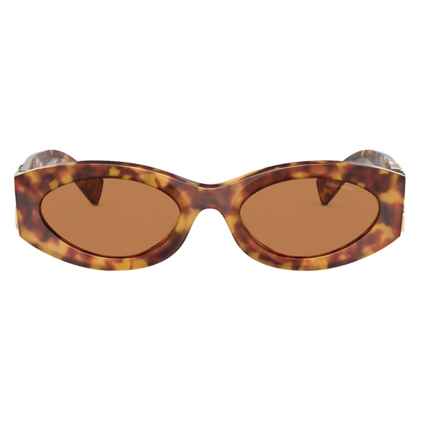 Miu Miu - Miu Miu Eyewear Collection Sunglasses - Oval - Light Tortoiseshell - Sunglasses - Miu Miu Eyewear