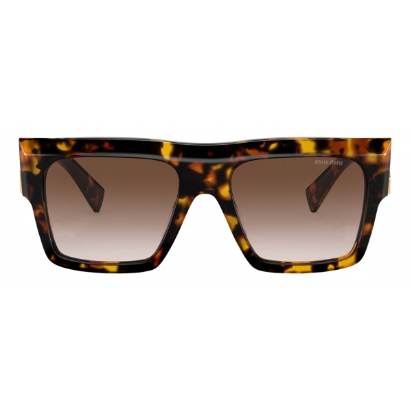 Miu Miu - Miu Miu Eyewear Collection Sunglasses - Rectangular Oversize - Honey Tortoiseshell - Sunglasses - Miu Miu Eyewear