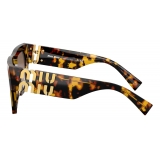 Miu Miu - Miu Miu Eyewear Collection Sunglasses - Rectangular Oversize - Honey Tortoiseshell - Sunglasses - Miu Miu Eyewear