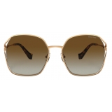 Miu Miu - Miu Miu Logo Sunglasses - Oversize - Brass - Sunglasses - Miu Miu Eyewear