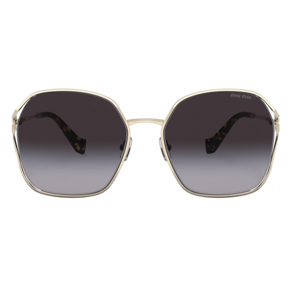 Miu Miu - Miu Miu Logo Sunglasses - Oversize - Pale Gold - Sunglasses - Miu Miu Eyewear