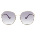 Miu Miu - Occhiali Miu Miu Logo - Oversize - Oro Pallido Lilla - Occhiali da Sole - Miu Miu Eyewear