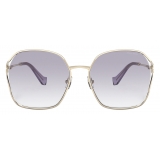 Miu Miu - Miu Miu Logo Sunglasses - Oversize - Pale Gold Lilac - Sunglasses - Miu Miu Eyewear