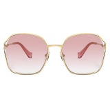 Miu Miu - Occhiali Miu Miu Logo - Oversize - Oro Rosa Sfumate - Occhiali da Sole - Miu Miu Eyewear