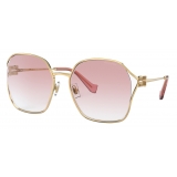 Miu Miu - Occhiali Miu Miu Logo - Oversize - Oro Rosa Sfumate - Occhiali da Sole - Miu Miu Eyewear