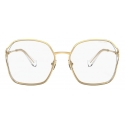 Miu Miu - Occhiali Miu Miu Logo - Oversize - Oro - Occhiali da Sole - Miu Miu Eyewear