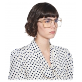 Miu Miu - Occhiali Miu Miu Logo - Oversize - Oro - Occhiali da Sole - Miu Miu Eyewear