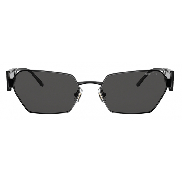 Miu Miu - Miu Miu Logo Sunglasses - Geometric - Black - Sunglasses - Miu Miu Eyewear