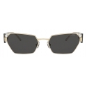 Miu Miu - Miu Miu Logo Sunglasses - Geometric - Pale Gold Slate - Sunglasses - Miu Miu Eyewear