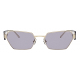 Miu Miu - Miu Miu Logo Sunglasses - Geometric - Pale Gold Lilac - Sunglasses - Miu Miu Eyewear