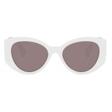 Miu Miu - Occhiali Miu Miu Logo - Ovale - Ghiaccio Opalino Grigio Scuro - Occhiali da Sole - Miu Miu Eyewear