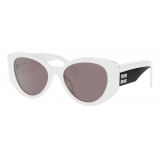 Miu Miu - Occhiali Miu Miu Logo - Ovale - Ghiaccio Opalino Grigio Scuro - Occhiali da Sole - Miu Miu Eyewear