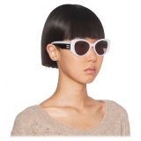 Miu Miu - Occhiali Miu Miu Logo - Ovale - Ghiaccio Opalino Grigio Scuro - Occhiali da Sole - Miu Miu Eyewear