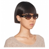 Miu Miu - Occhiali Miu Miu Logo - Ovale - Tartaruga Media - Occhiali da Sole - Miu Miu Eyewear