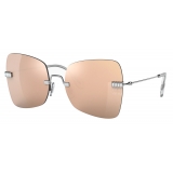 Miu Miu - Miu Miu Manière Sunglasses - Square - Silver Rose Gold - Sunglasses - Miu Miu Eyewear